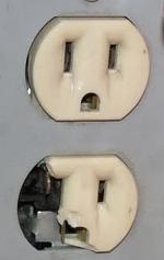 Broken Electrical Outlet - contacts exposed