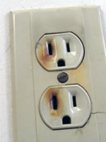 Burnt electrical outlet