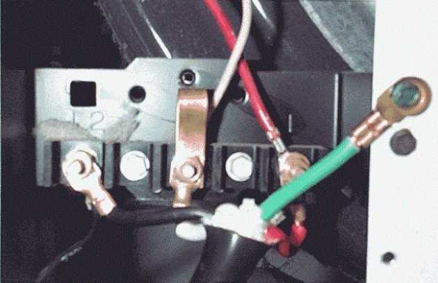 4 wire hookup connections at Dryer