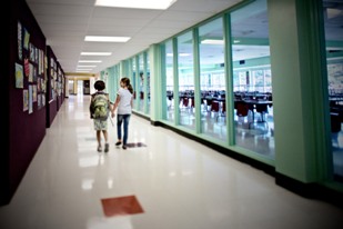 school hallway almost empty