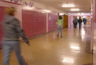 school hallway almost empty