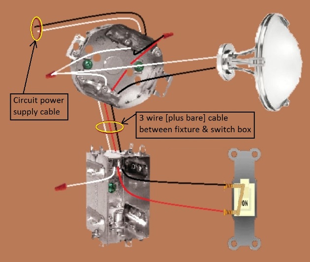 2011 Compliant Basic Switch Circuit with power at fixture