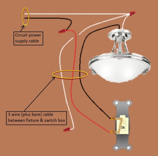 2011 Compliant Basic Switch Circuit with power at fixture