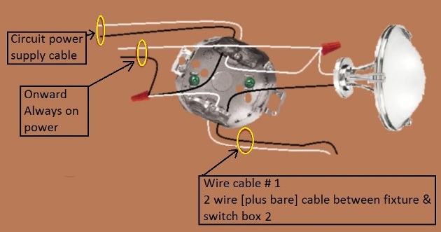 4 Way Switch Circuit with power at  fixture - feed to 2nd switch - Extension - Onward 'Always On' Power from Fixture