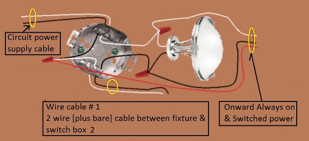 4 Way Switch Circuit with power at  fixture - feed to 2nd switch - Extension - Onward 'Always On and Switched' Power from Fixture