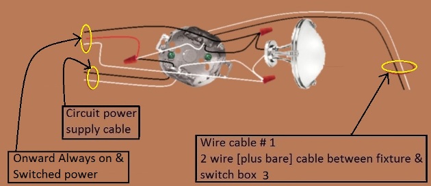 4 Way Switch Circuit - power at Fixture - Feed to 3rd Switch - Extension - Onward 'Always On and Switched'  power from fixture