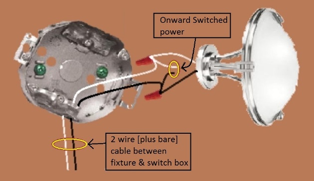 Basic Switch Circuit with power at Switch - Extension -  onward switched power from fixture