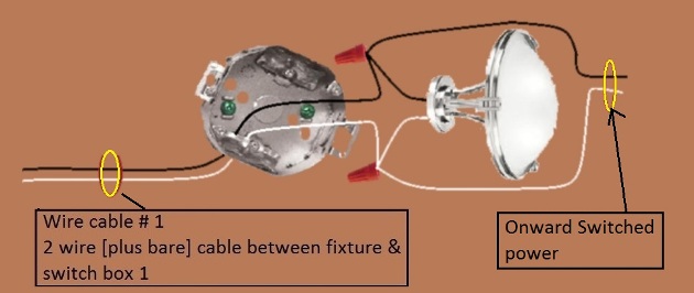 4 Way Switch Circuit - Power and Fixture Feed from Switch 1 - Extension - Onward ' Switched' Power from Fixture