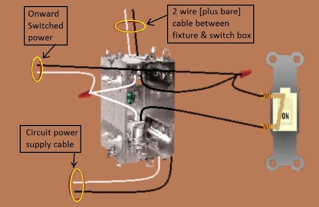 Basic Switch Circuit with power at Switch - Extension -  onward 'switched' power from switch