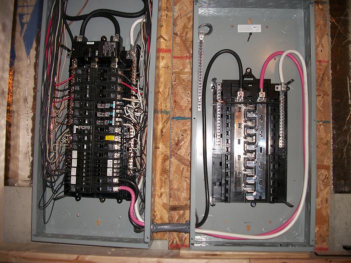 electrical main and subpanel