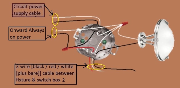 2011 NEC Compliant - 4 Way Switch Circuit - Power at Fixture - Feed to 2nd Switch - Extension -  Onward 'Always On' Power from Fixture