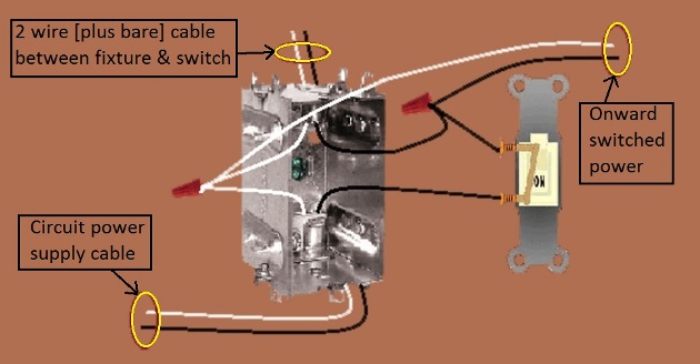 Fan Light Combination Switch Wiring - Switched Together - Power at Switch - Extension - Onward 'Switched' Power from Switch