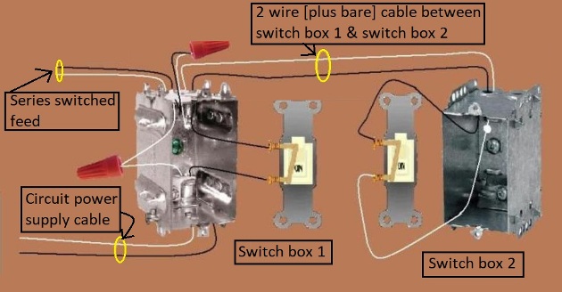 Series Switch Circuit - Power Source and Switched Feed at Same Switch