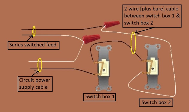 Series Switch Circuit - Power Source and Switched Feed at Same Switch